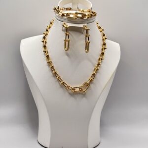 Parure tyfa. Doré 2 anneaux