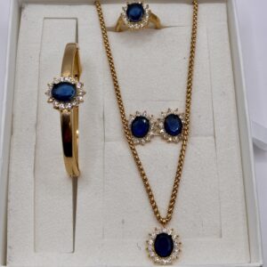 Parure bleu saphir bague T.20