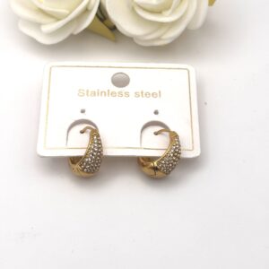 Boucles d’oreilles mini cristaux doré