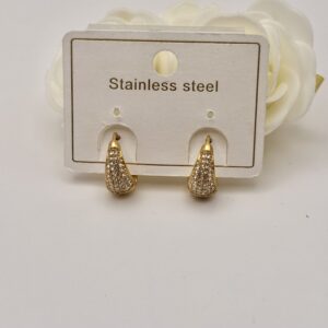 Boucles d’oreilles mini cristaux doré