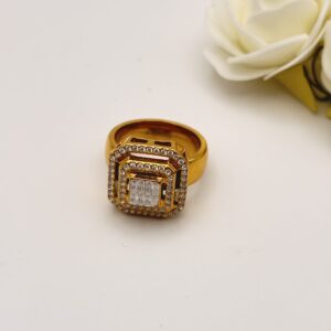 Bague carré lux doré