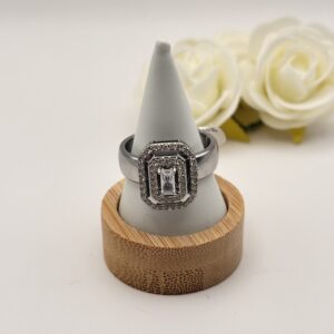 Bague rectangulaire lux argenté