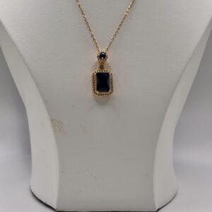 Collier fin motif noir