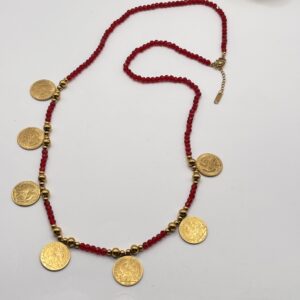 Sautoir Louis perles rouge