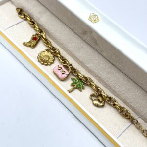 Gourmette bibelots sac rose