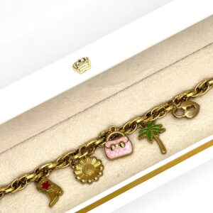 Gourmette bibelots sac rose