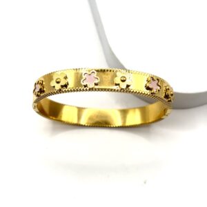 Bracelet fleure doré rose