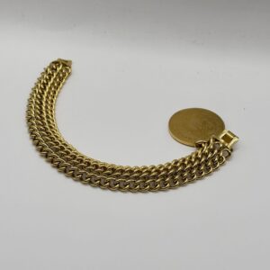 Gourmette américaine large avec médaillon