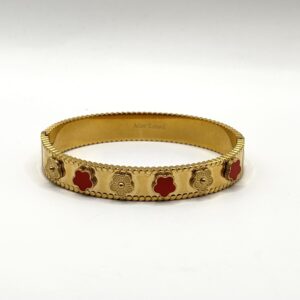 Bracelet fleurs rouge
