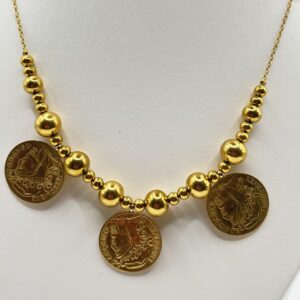 Collier boules Louis double face