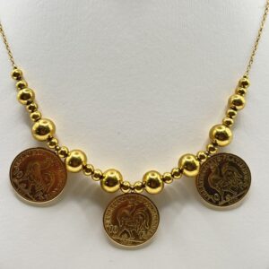 Collier boules Louis double face