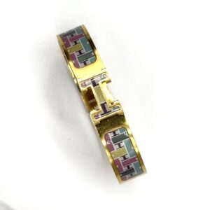 Bracelet H vert d’eau rose