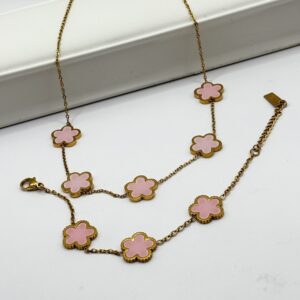 Parure fleurs rose 🌸