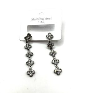 Boucles d’oreilles multi trèfles argenté