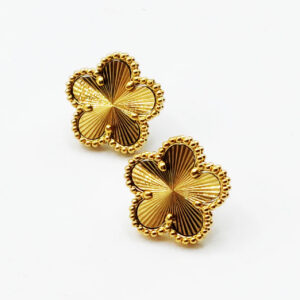 Boucles d’oreilles fleurs  doré