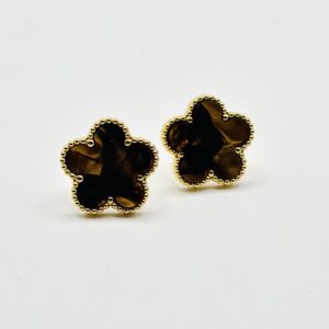 Boucles d’oreilles fleurs maron  glacé