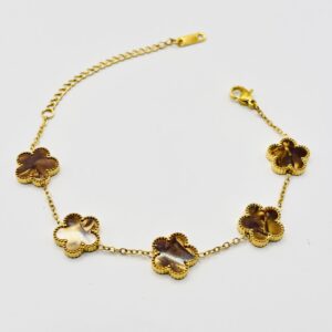 Bracelet fleurs maron glacé