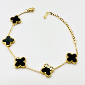 Bracelet trèfle noir