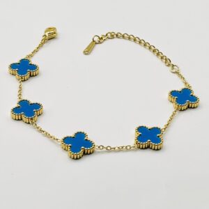 Bracelet trèfle bleu