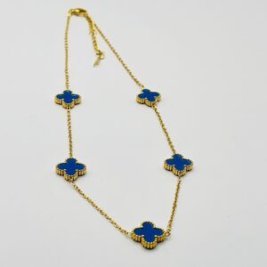 Collier trèfle bleue