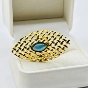 Bague ma9routa perle bleue