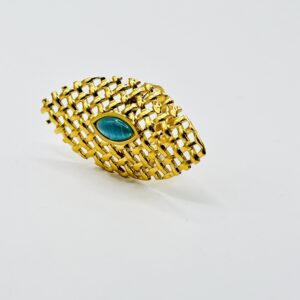 Bague ma9routa perle bleue