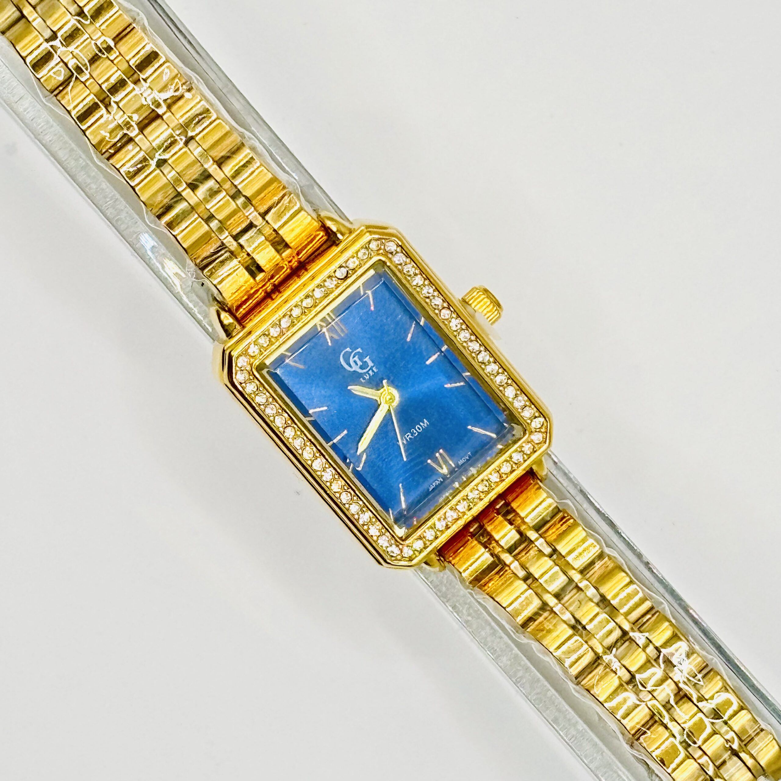 Montre fond bleu avec strass – Image 2
