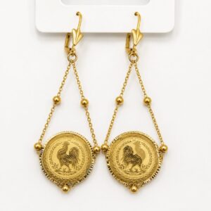 Boucles d’oreilles coq en acier inoxydable