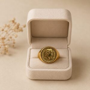 Bague tête Napoléon lisse