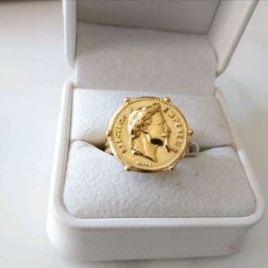 Bague tête Napoléon hexagone